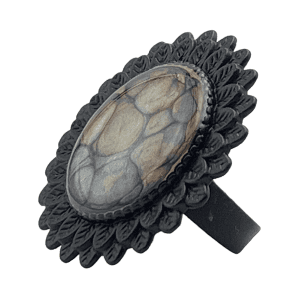 Anillo Laberinto de ideas, pintado a mano - Imagen 2