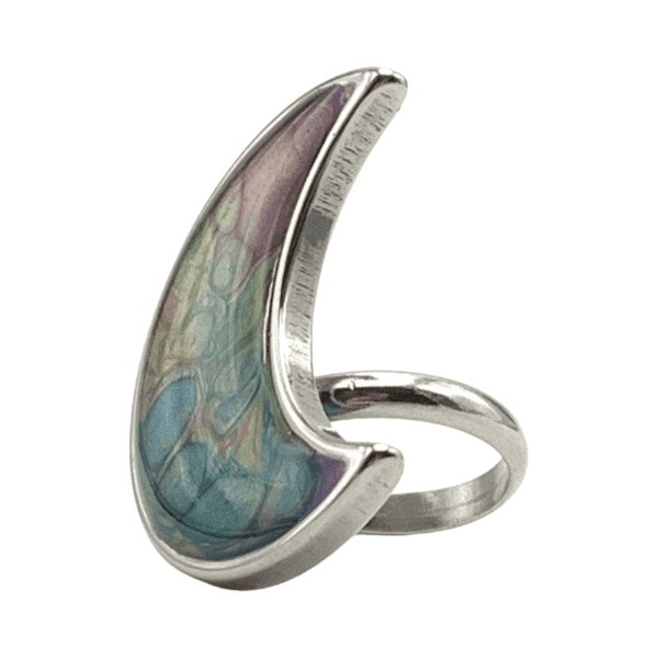 Anillo Mar de luna, pintado a mano - Imagen 2
