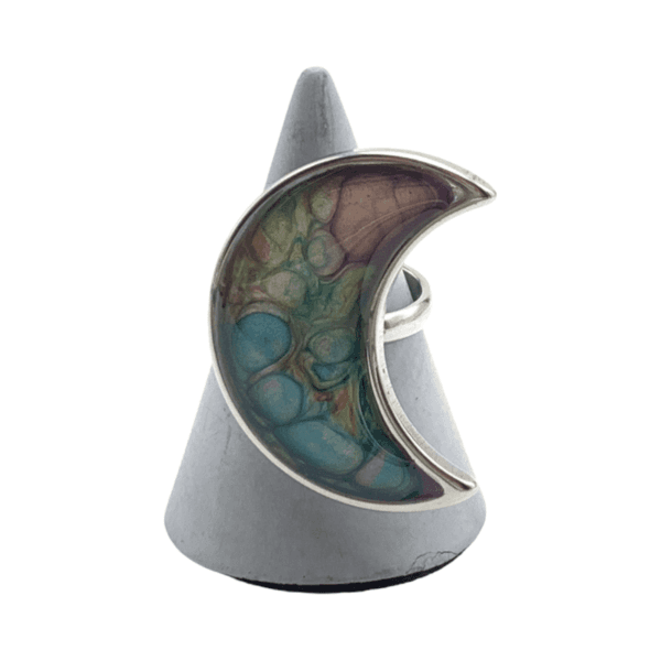 Anillo Mar de luna, pintado a mano - Imagen 5