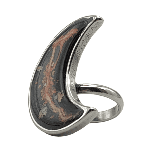 Anillo Paseo nocturno por la luna, pintado a mano - Imagen 4