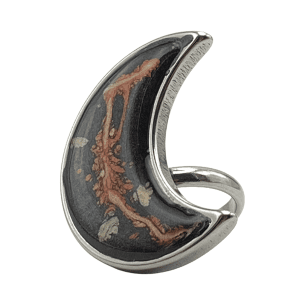Anillo Paseo nocturno por la luna, pintado a mano - Imagen 2