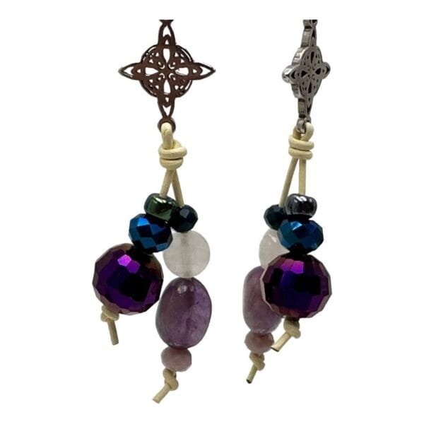 Pendientes originales hechos a mano. El mundo de Lúa, complementos artesanales con diseños exclusivos y únicos, pintados a mano