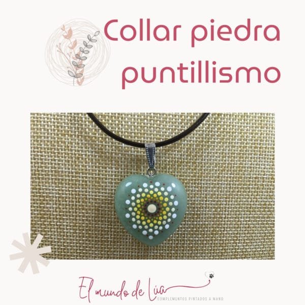 Pack de Collares Pintados Técnica del Puntillismo sobre piedra - Imagen 2