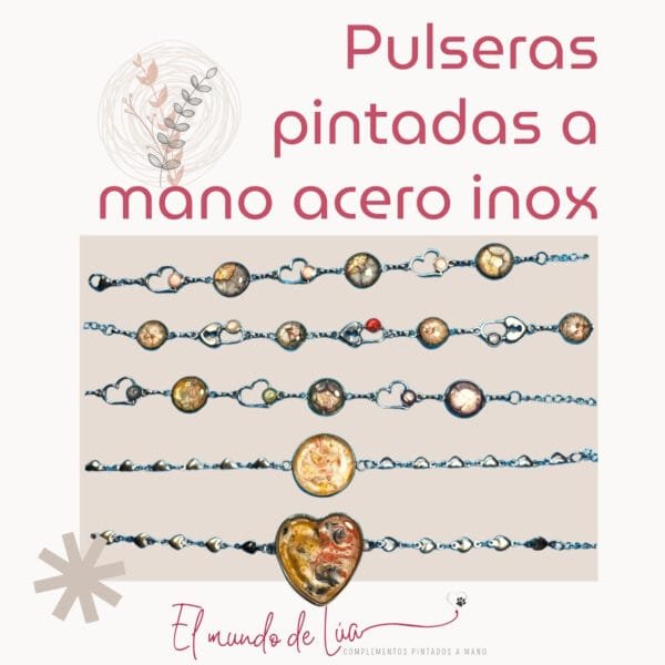 Pack de Pulseras de Acero Inoxidable Pintadas a Mano