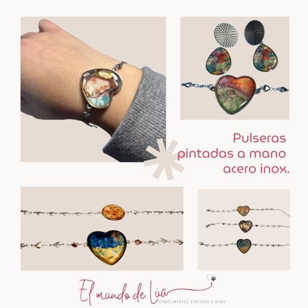 Pack de Pulseras de Acero Inoxidable Pintadas a Mano - Imagen 4