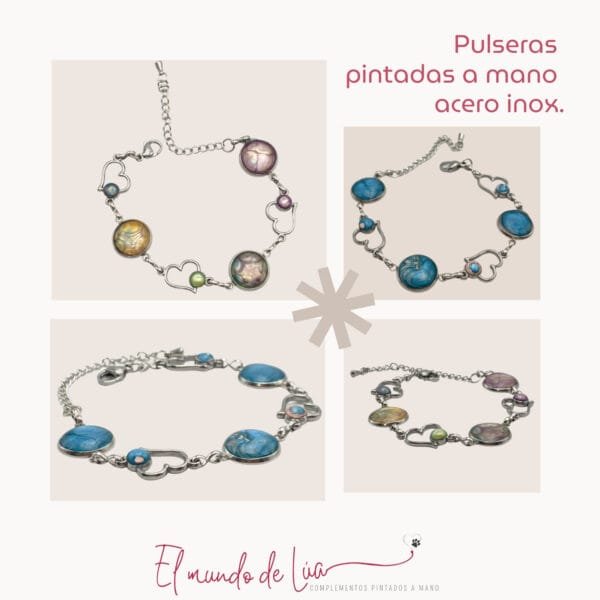 Pack de Pulseras de Acero Inoxidable Pintadas a Mano - Imagen 5