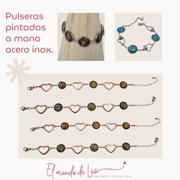 Pack de Pulseras de Acero Inoxidable Pintadas a Mano - Imagen 6