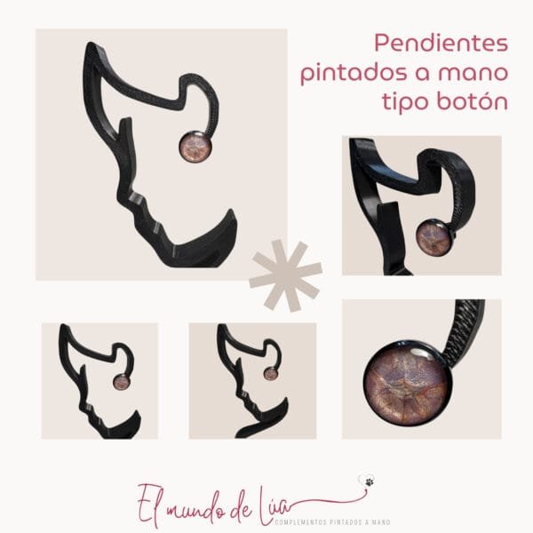 Pack de Pendientes Pintados a Mano con Base de Acero Inoxidable - Imagen 3