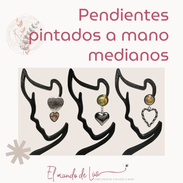 Pack de Pendientes Pintados a Mano con Base de Acero Inoxidable - Imagen 5