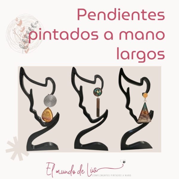 Pack de Pendientes Pintados a Mano con Base de Acero Inoxidable - Imagen 11