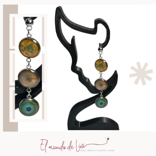 Pack de Pendientes Pintados a Mano con Base de Acero Inoxidable - Imagen 13