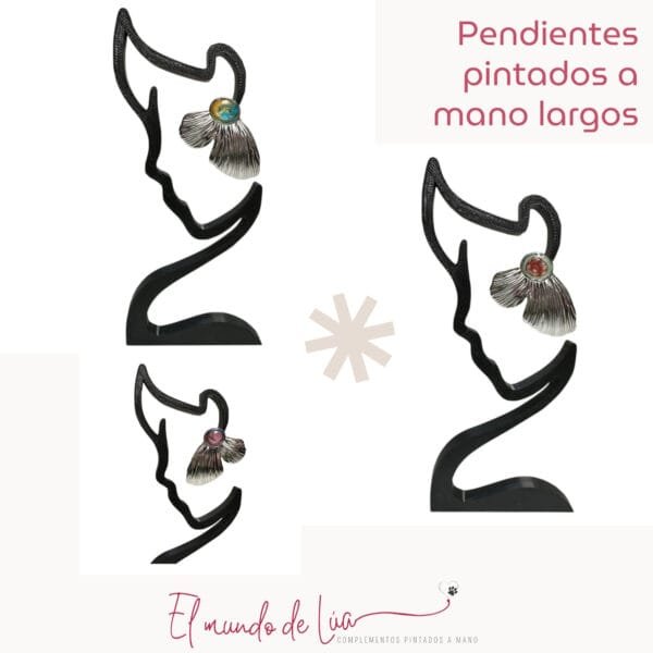 Pack de Pendientes Pintados a Mano con Base de Acero Inoxidable - Imagen 15